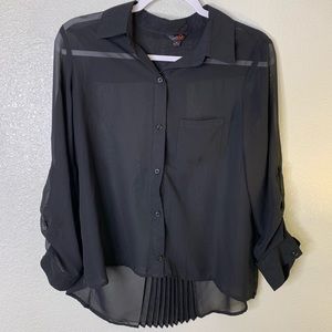Guess black sheer button down, size M.